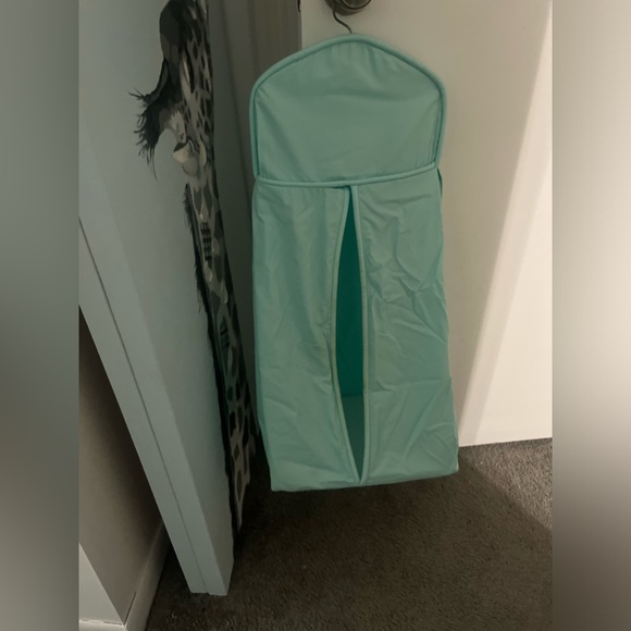 Teal infant/ baby room set of 3, Two curtains and a diaper stacker, Custom Made - Picture 3 of 8